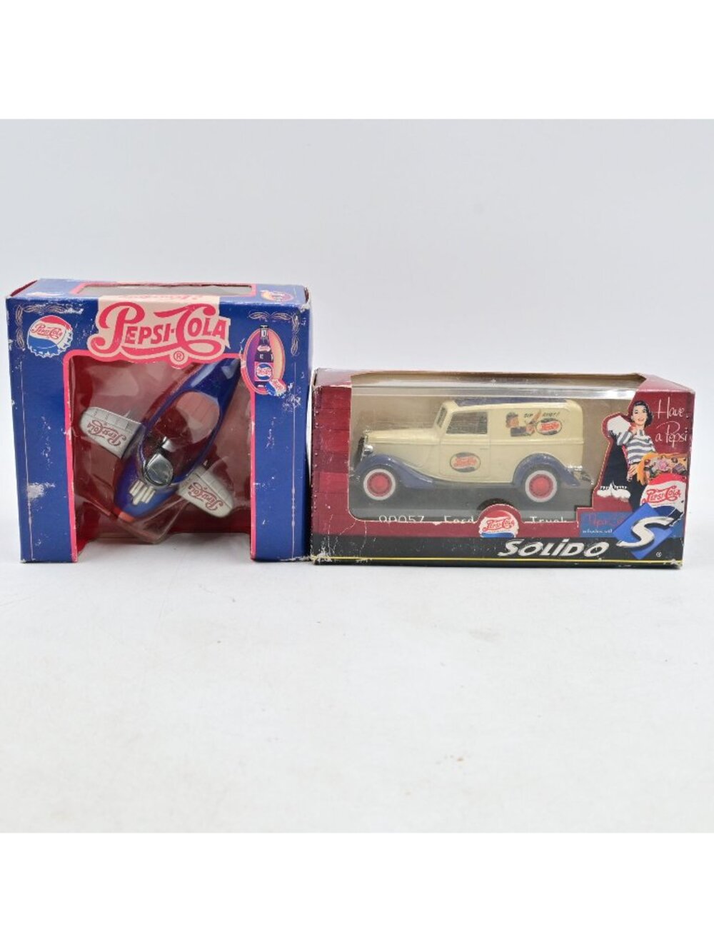 Pepsi Cola Diecast Metal Plane & Solido Ford Panel Truck Collection Original Box
